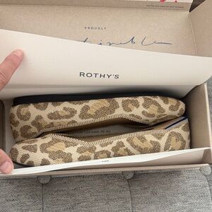 Rothy's Leopard Print Flats in Beige and Tan